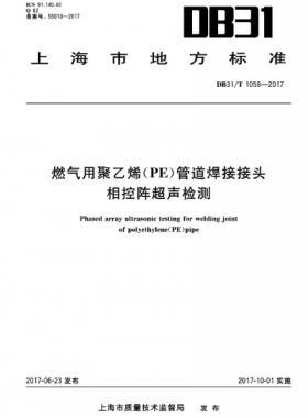 燃?xì)庥镁垡蚁≒E）管道焊接接頭相控陣超聲檢測(cè) DB31∕T 1058-2017