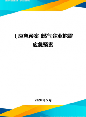 燃氣企業(yè)地震地質(zhì)災(zāi)害應(yīng)急預(yù)案