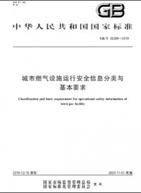 城市燃?xì)庠O(shè)施運(yùn)行安全信息分類(lèi)與基本要求國(guó)標(biāo)∕T 38289-2019