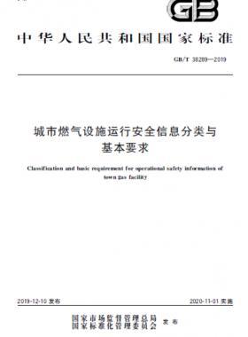 城市燃?xì)庠O(shè)施運行安全信息分類與基本要求國標(biāo)∕T 38289-2019