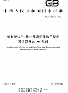 鋼制管法蘭、墊片及緊固件選用規(guī)定 第2部分：Class系列國標(biāo)/T 43079.2-2023