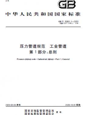 國(guó)標(biāo)T 20801.1-2020 壓力管道規(guī)范 工業(yè)管道 第1部分：總則
