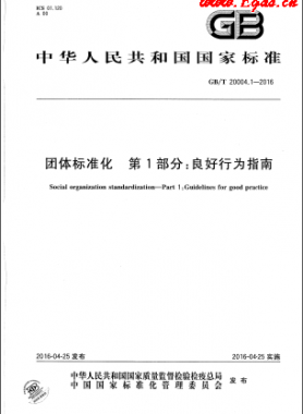 團(tuán)體標(biāo)準(zhǔn)化 第1部分：良好行為指南國標(biāo)/T 20004.1-2016